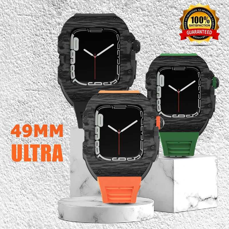 Carbon Fiber for Apple Watch Ultra 8 49mm Mod Modification Kit Metal Luxury Case IWatch 7 6 SE 5 4 45mm 44mm Fluororubber Strap
Carbon Fiber for Apple Watch Ultra 8 49mm Mod Modification Kit Metal Luxury Case IWatch 7 6 SE 5 4 45mm 44mm Fluororubber Strap