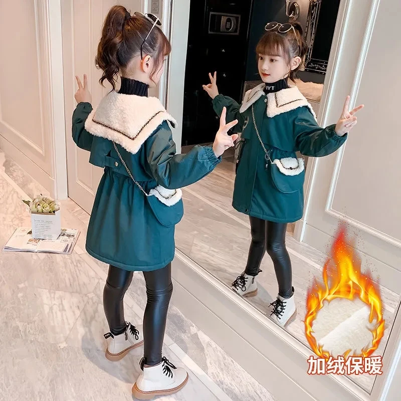 2022 Autumn Winter Clothes For Girls Lapel Collar Parkas Jacket Thickened Warm Outerwear Teenagers Kids Coats 3-13 Years Old
2022 Autumn Winter Clothes For Girls Lapel Collar Parkas Jacket Thickened Warm Outerwear Teenagers Kids Coats 3-13 Years Old