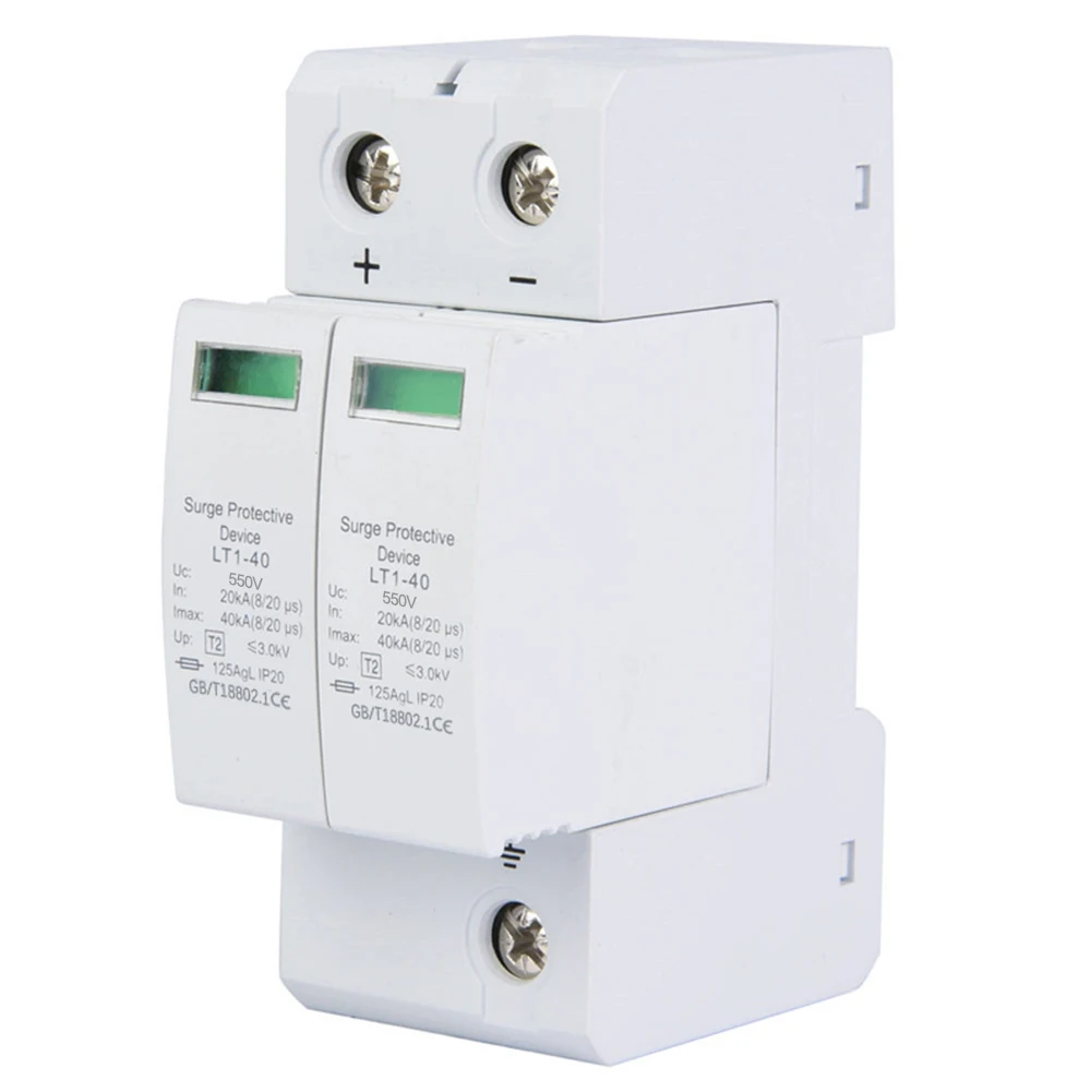 SPD Surge Protector Protective Device 2P AC 40kA 420V Surge Arrester Photovoltaic Surge Protector Light Protector
SPD Surge Protector Protective Device 2P AC 40kA 420V Surge Arrester Photovoltaic Surge Protector Light Protector
