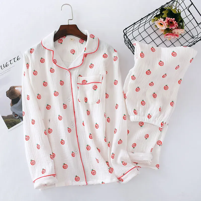 Пижамный комплект Женский, разноцветная тонкая пижама из 100% хлопка с принтом клубники, домашний костюм для сна 
Пижамный комплект Женский, разноцветная тонкая пижама из 100% хлопка с принтом клубники, домашний костюм для сна