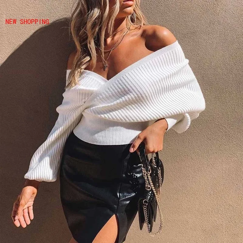 2021 Spring New Women Sweater Autumn Batwing Sleeve Sexy V Neck Sweaters White Fashion Female Knitted Pullover Streetwear Jumper
2021 Spring New Women Sweater Autumn Batwing Sleeve Sexy V Neck Sweaters White Fashion Female Knitted Pullover Streetwear Jumper