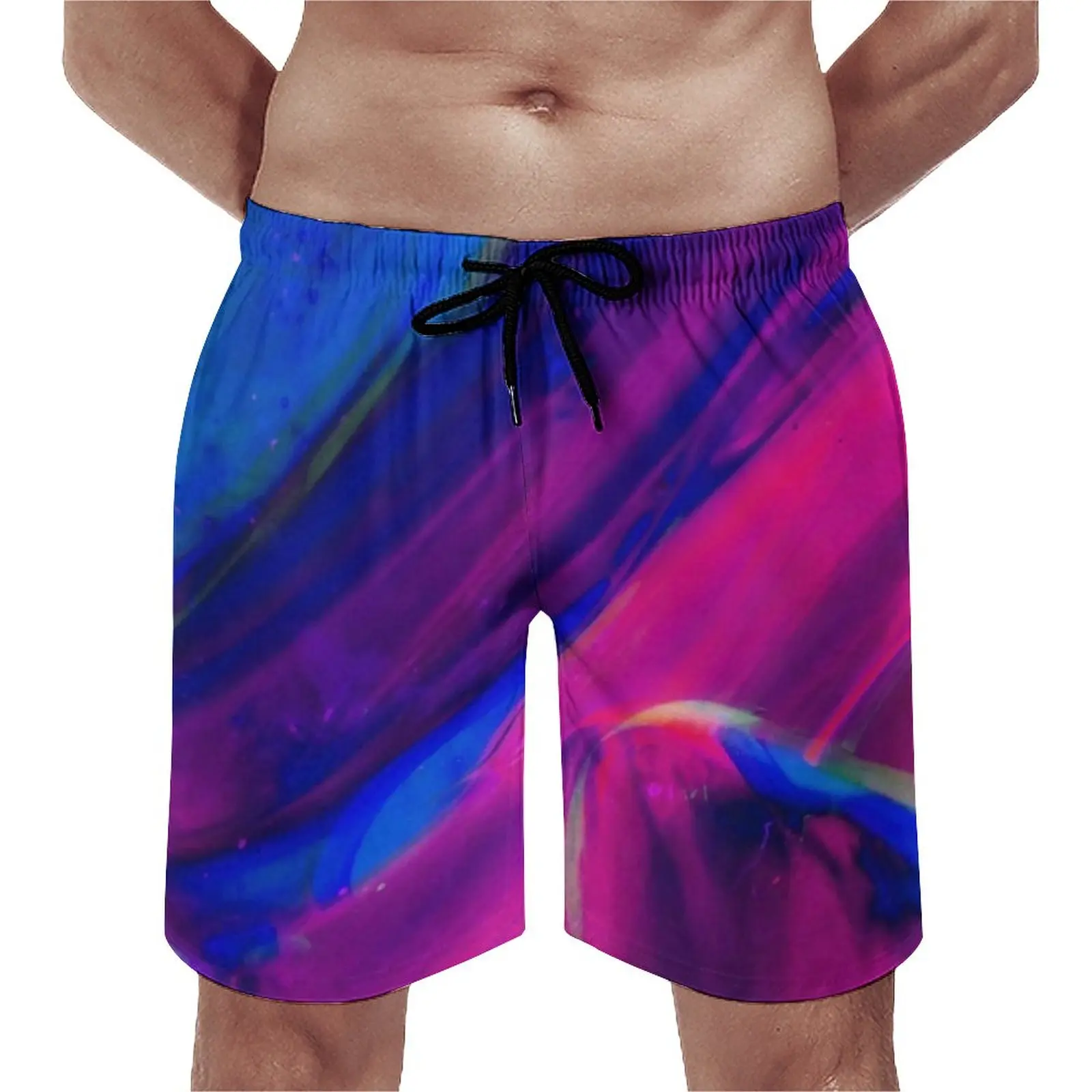 

Abstract Neon Paint Gym Shorts Summer Splatter Art Print Running Beach Shorts Fast Dry Hawaii Design Large Size Swimming Trunks