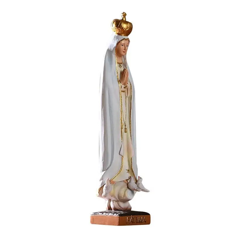 

Our Lady Of Fatima Statue Figure Collectible Tabletop Ornament Exceptional Detail Meticulous Carving Natural Beautiful Vivid