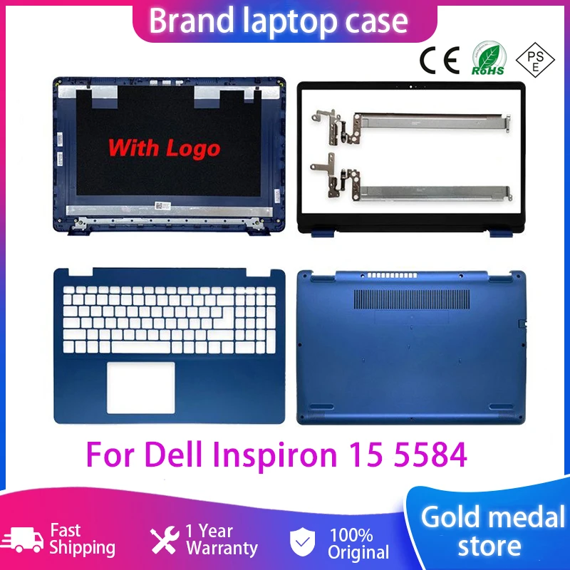 

New 15.6" Laptop Cover For Dell Inspiron 15 5584 Series LCD Back Cover Front Bezel Hinges Palmrest Upper Top Lower Bottom Case