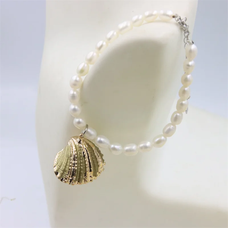 Exaggerated Jewelry Alloy Chain Natural Sea Snail Color Fans Shell Freshwater Pearl Dangle Bracelet Design For Women Charms Gift
Exaggerated Jewelry Alloy Chain Natural Sea Snail Color Fans Shell Freshwater Pearl Dangle Bracelet Design For Women Charms Gift