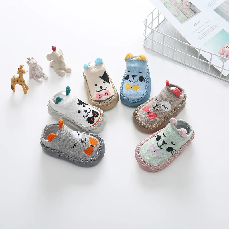

2022 Spring Autumn New born Baby Socks With Rubber Soles Infant Baby Girls Boys Shoes Baby Floor Socks Anti Slip Soft Sole Sock