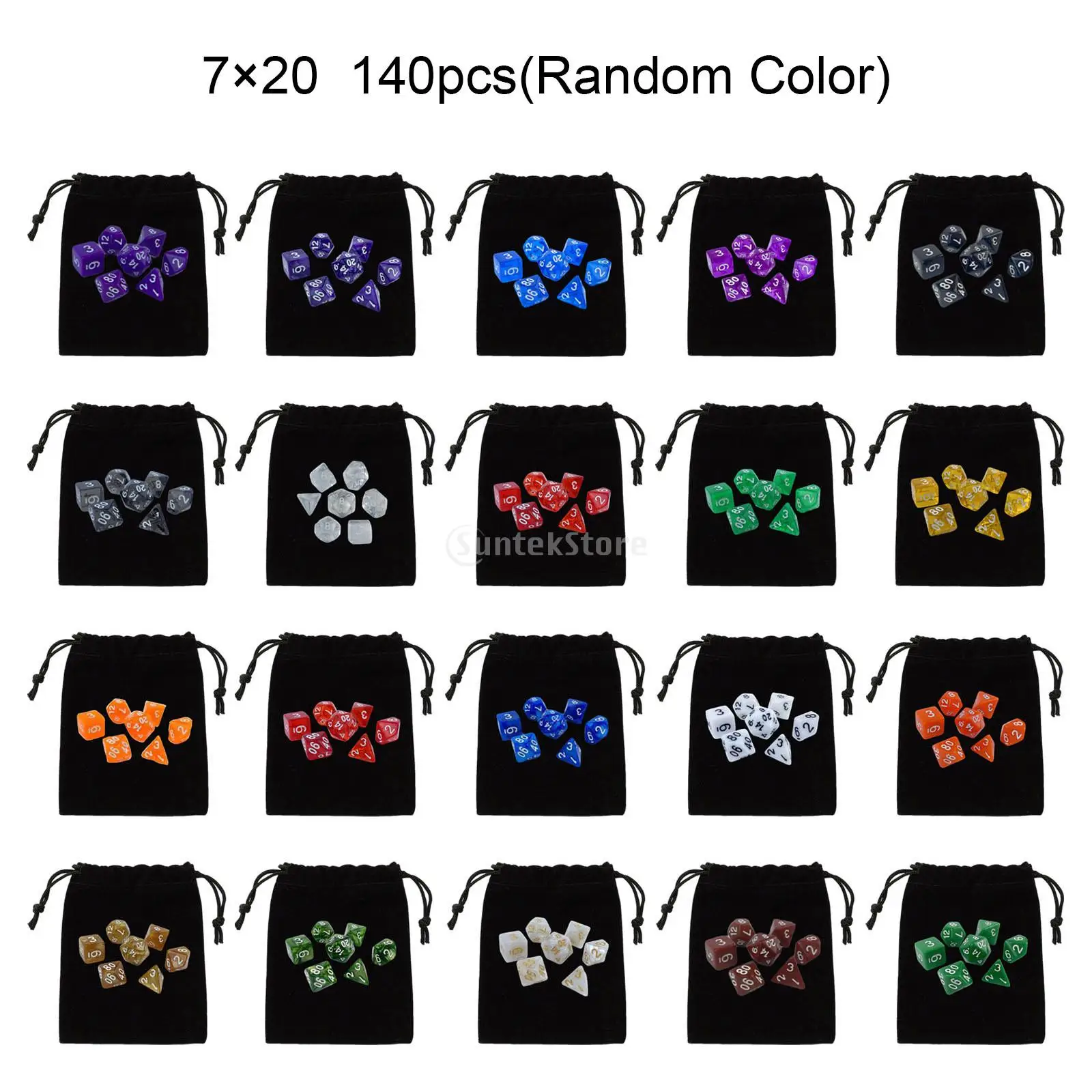 140Pieces Polyhedral Dices Set D4 D6 D8 D10 D12 D20 Acrylic Game Dices Math Teaching Aids for Role Playing Table Board Games
140Pieces Polyhedral Dices Set D4 D6 D8 D10 D12 D20 Acrylic Game Dices Math Teaching Aids for Role Playing Table Board Games