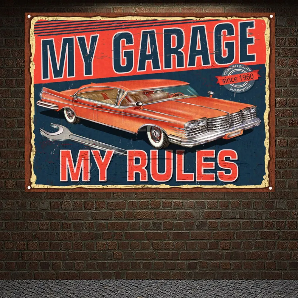 MY GARAGE MY RULES Vintage CAR Full SERVICE & REPAIR Poster Flag Wall Art Painting Tapestry Auto Repair Shop Wall Decor Banner
MY GARAGE MY RULES Vintage CAR Full SERVICE & REPAIR Poster Flag Wall Art Painting Tapestry Auto Repair Shop Wall Decor Banner