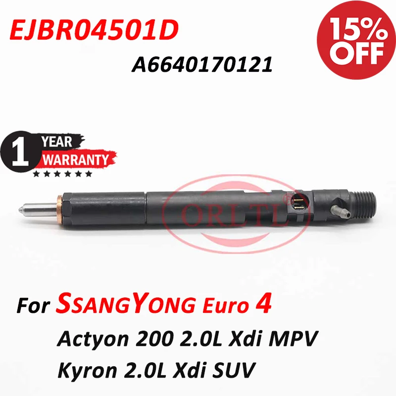 Форсунка дизельная для общей топливной системы SsangYong Actyon 200, EJBR04501D, A6640170121, Инжекционный спрей 4501D для моделей Kyron 2.0L SUV
Форсунка дизельная для общей топливной системы SsangYong Actyon 200, EJBR04501D, A6640170121, Инжекционный спрей 4501D для моделей Kyron 2.0L SUV
