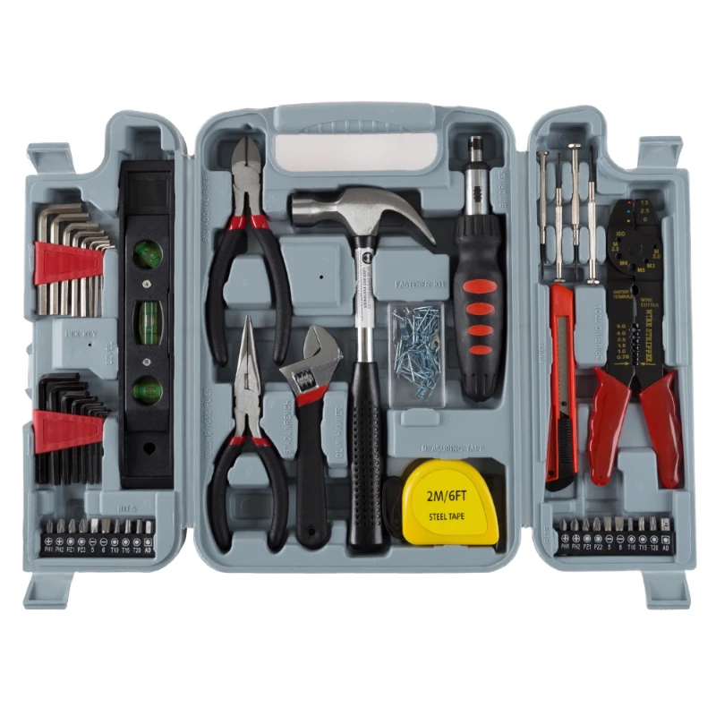 Household Hand Tools, 130 Piece Tool Set by , Set Includes - Hammer, Wrench Set, Screwdriver Set, Pliers
Household Hand Tools, 130 Piece Tool Set by , Set Includes - Hammer, Wrench Set, Screwdriver Set, Pliers