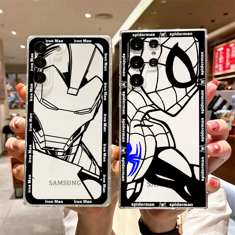 Marvel hero spider man iron man For Samsung S22 S21 S20 FE Ultra Pro Lite S10 5G S10E S9 S8 Plus S7 Transparent TPU Phone Case
Marvel hero spider man iron man For Samsung S22 S21 S20 FE Ultra Pro Lite S10 5G S10E S9 S8 Plus S7 Transparent TPU Phone Case