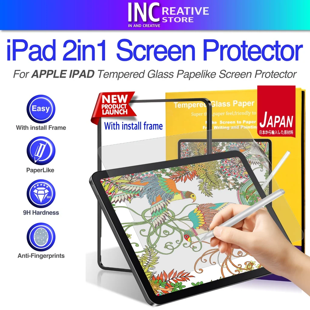 ORIGINAL JAPAN 2in1 Tempered Glass Paperlike Screen Protector iPad Pro / iPad Air / iPad mini / iPad Screen Protector
ORIGINAL JAPAN 2in1 Tempered Glass Paperlike Screen Protector iPad Pro / iPad Air / iPad mini / iPad Screen Protector