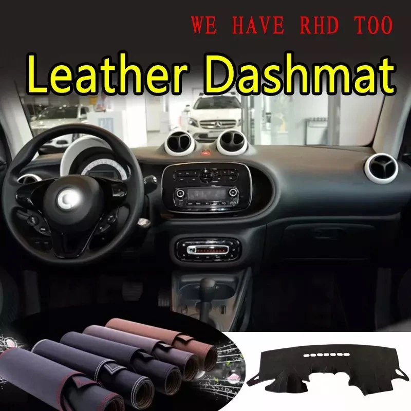 

For Smart Fortwo Forfour C453 A453 2014 2015 2016 2017 2018 2019 2020 2021 2022 Leather Dashmat Dashboard Cover Pad Dash Mat