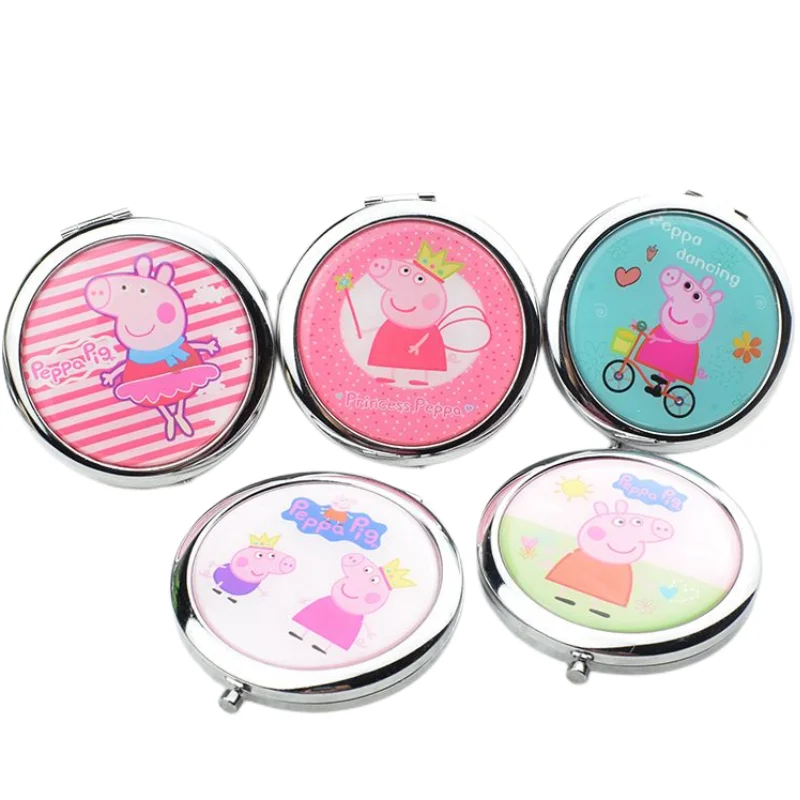 

Peppa Pig Anime Cartoon Exquisite Makeup Mirror Folding Portable Epoxy Makeup Small Mirror Student Dormitory Small Mirror Gift