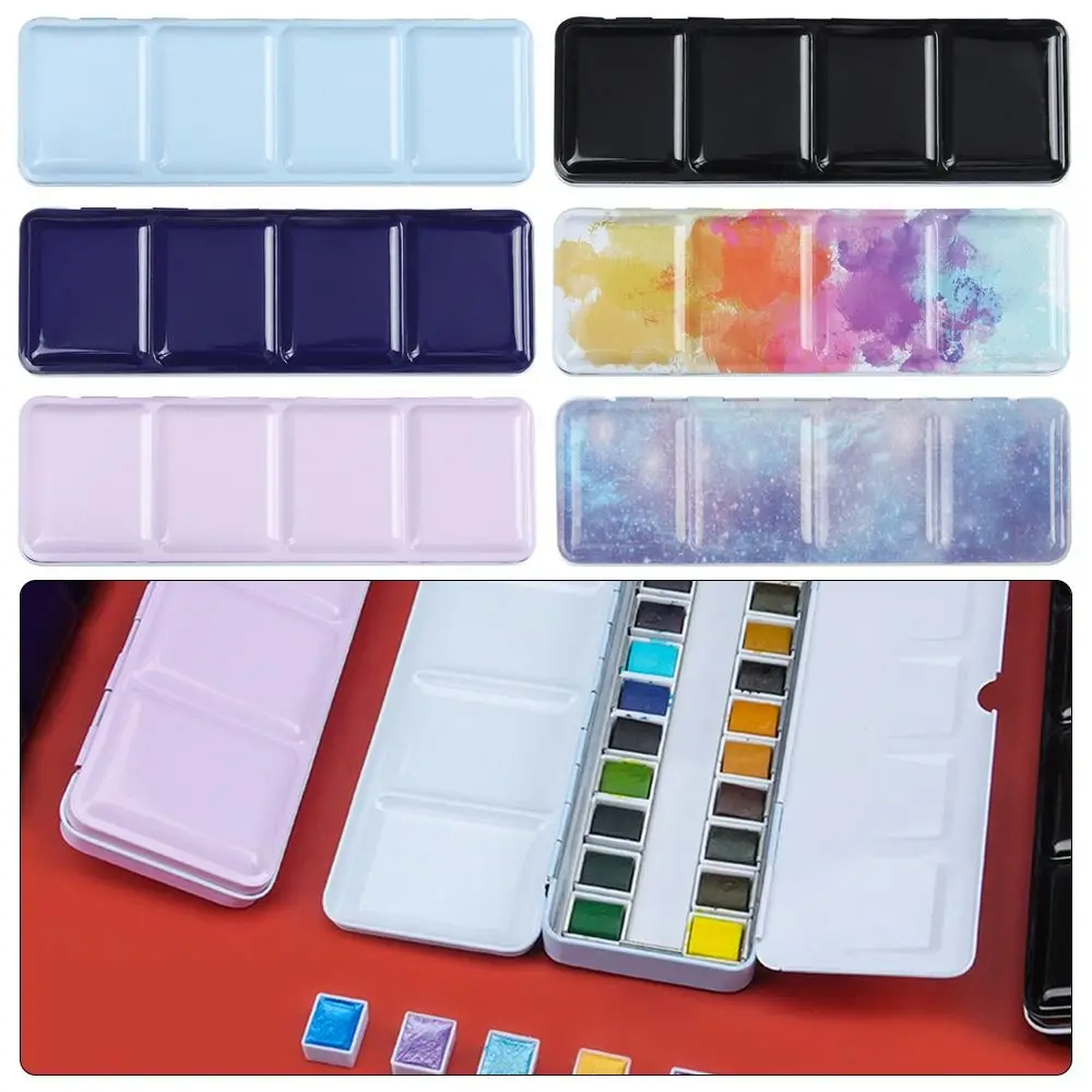 Metal Palette Popular Empty Multi-Color Watercolor Box Half Pans Fold Out Watercolor Tray Travel
Metal Palette Popular Empty Multi-Color Watercolor Box Half Pans Fold Out Watercolor Tray Travel