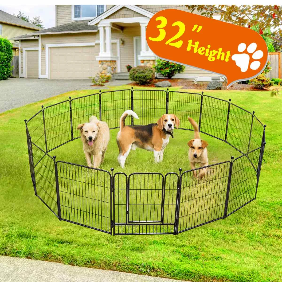 Pawgiant 32" Dog Cat Playpen Panels 16 Panel Outdoor Metal Dog Kennel Dog Fence
Pawgiant 32" Dog Cat Playpen Panels 16 Panel Outdoor Metal Dog Kennel Dog Fence