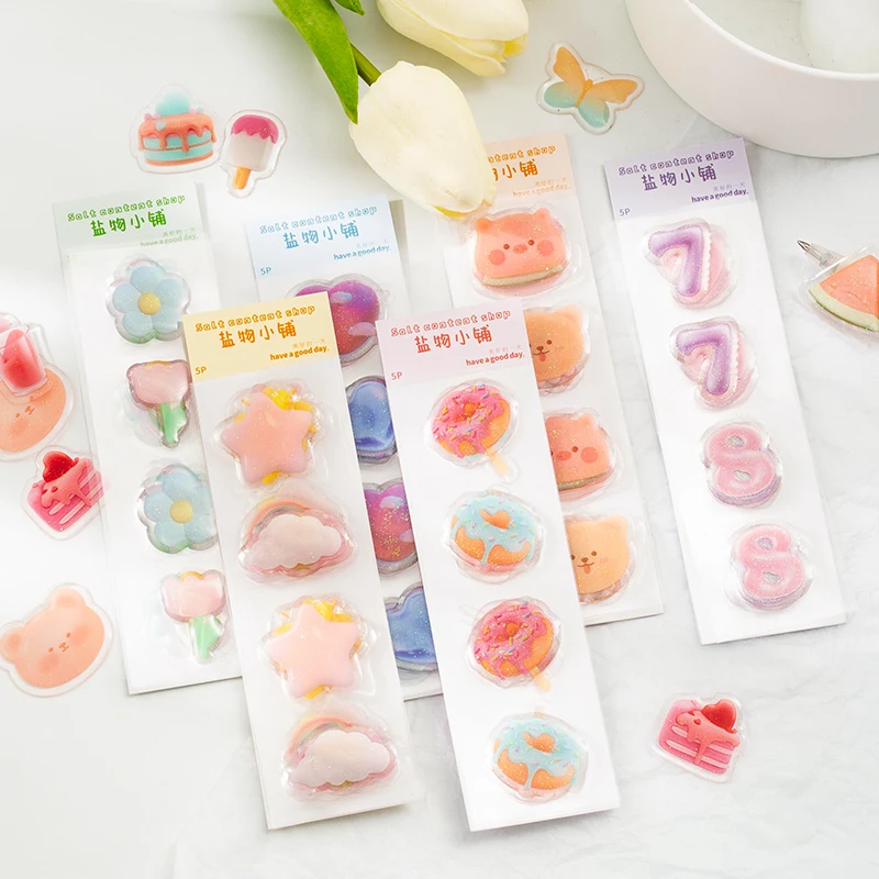 6 design 5 pcs / set stickers 3d ins glitter cartoon kawii cute decoration waterproof stickers pack for Diary Scrap Book
6 design 5 pcs / set stickers 3d ins glitter cartoon kawii cute decoration waterproof stickers pack for Diary Scrap Book