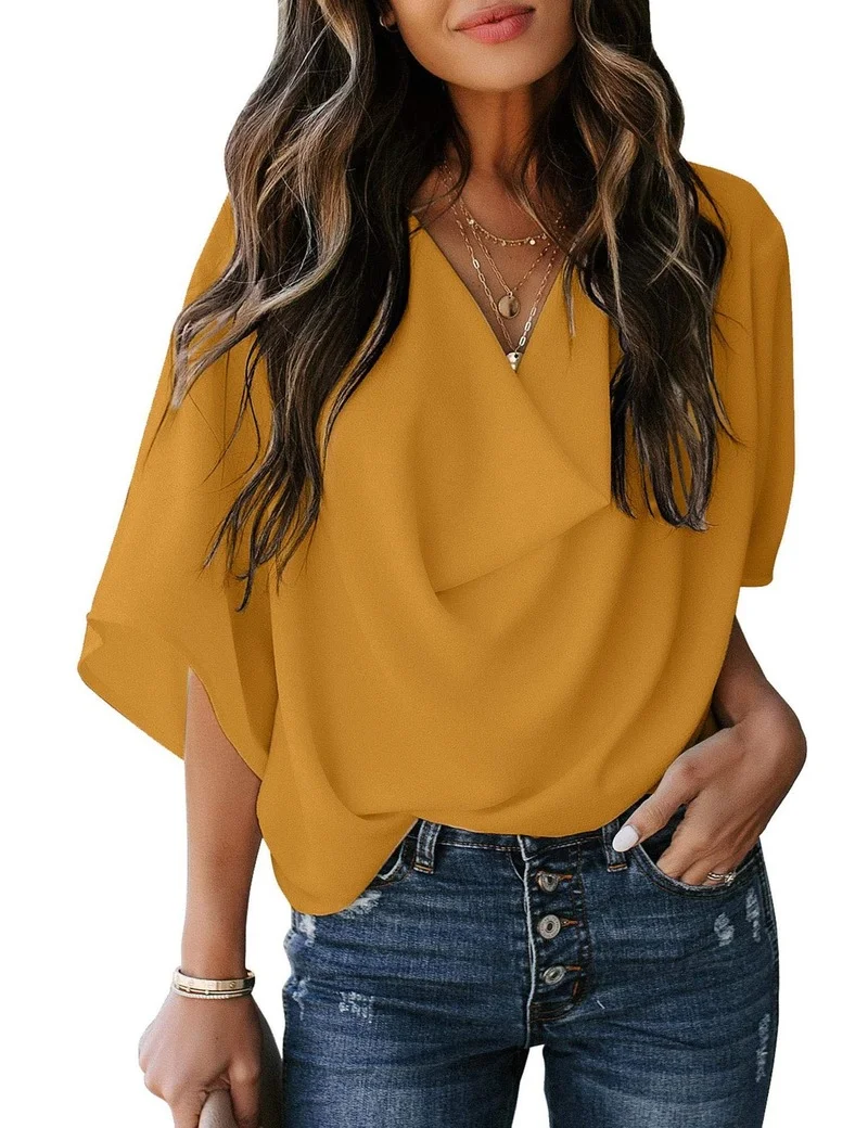 Short-sleeve Casual Loose Blouse Women Summer 2022 V-Neck Chiffon Shirt Fashion Basic Top Women Party Clothing Shirt New 21444
Short-sleeve Casual Loose Blouse Women Summer 2022 V-Neck Chiffon Shirt Fashion Basic Top Women Party Clothing Shirt New 21444