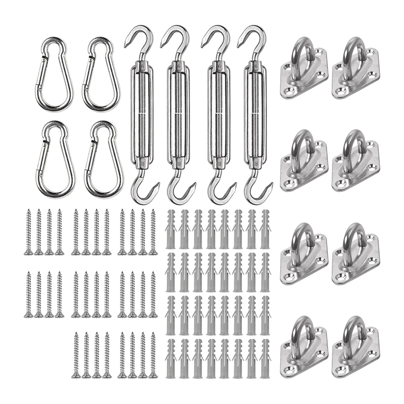 Sun Shade Sail Hardware Installation Kit for Rectangle Triple-cornered Square Shade Sails,Turnbuckle Snap Hook
Sun Shade Sail Hardware Installation Kit for Rectangle Triple-cornered Square Shade Sails,Turnbuckle Snap Hook