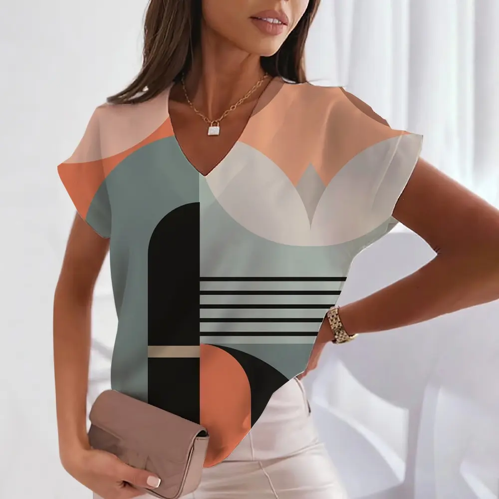 Retro casual street Y2K clothing Women's T-shirt Abstract pattern V-neck pullover women's top everyday casual street wear 
Retro casual street Y2K clothing Women's T-shirt Abstract pattern V-neck pullover women's top everyday casual street wear