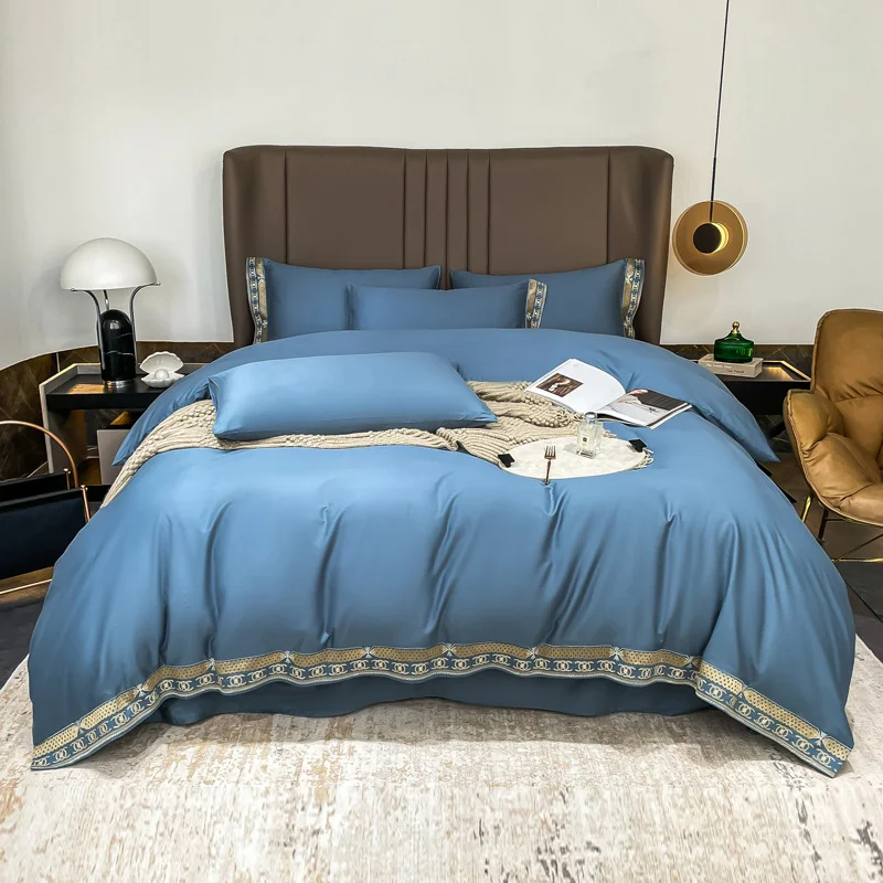 2022 Luxury 400TC Cotton Simplicity Bedding Set Embroidered Duvet Cover Flat Sheet Pillowcases Single King Queen Size 4Pcs
2022 Luxury 400TC Cotton Simplicity Bedding Set Embroidered Duvet Cover Flat Sheet Pillowcases Single King Queen Size 4Pcs