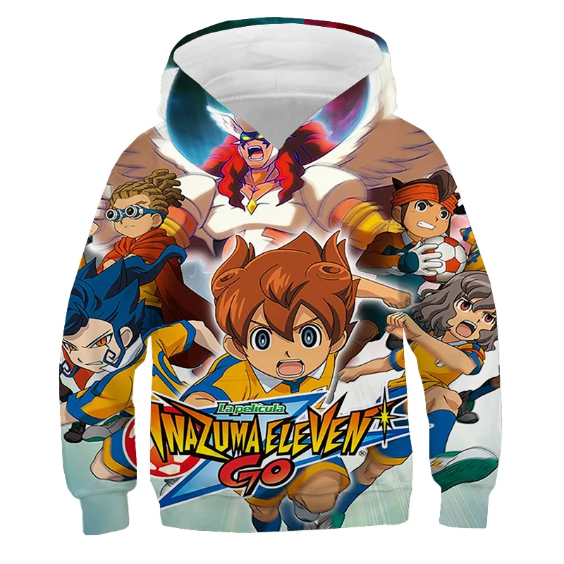 Толстовки Inazuma Eleven Go с рисунком худи для мальчиков и девочек Harajuku Мультяшные топы