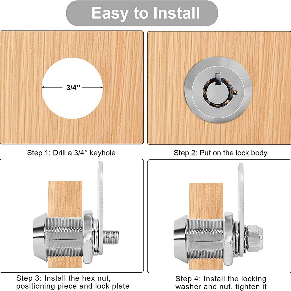Parts Cam Lock Cam Lock 30mm Body Length 90 Degrees Open Chrome-plated Zinc Alloy For File Cabinets Tool Boxes
Parts Cam Lock Cam Lock 30mm Body Length 90 Degrees Open Chrome-plated Zinc Alloy For File Cabinets Tool Boxes
