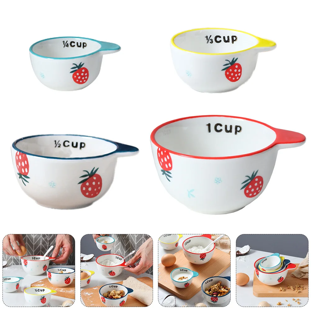 4pcs Ceramic Bowl Measuring Bowls Measuring Bowls for Cooking Bowl Shaped Measuring Cups Pudding Bowls Ceramic Measuring Cups
4pcs Ceramic Bowl Measuring Bowls Measuring Bowls for Cooking Bowl Shaped Measuring Cups Pudding Bowls Ceramic Measuring Cups