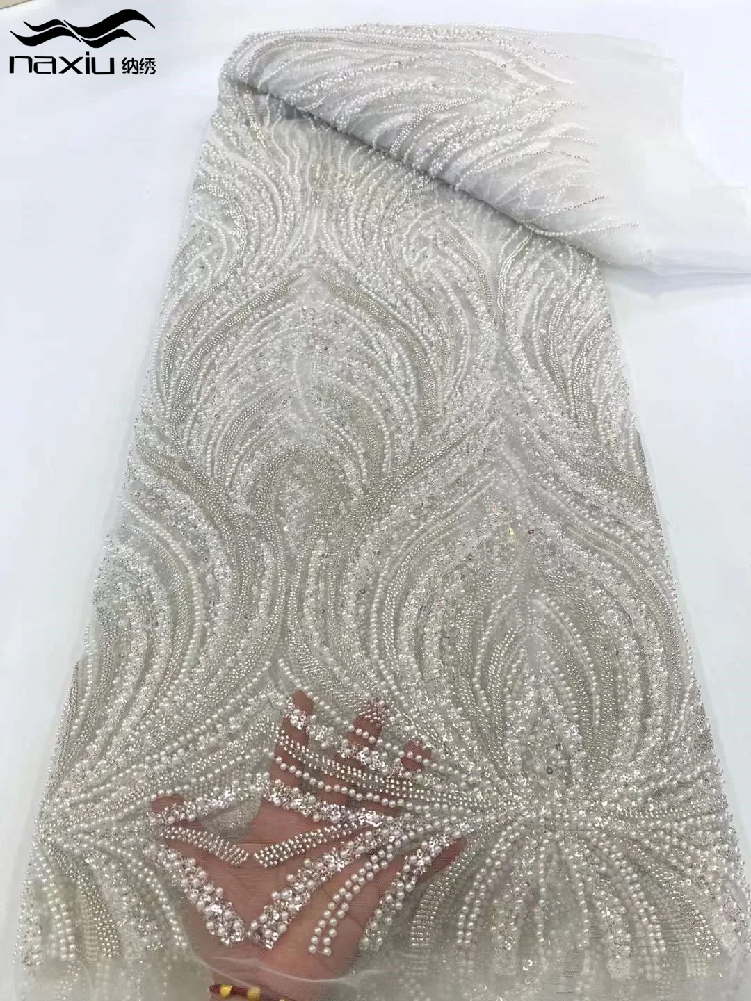 

Африканские блестки Madison, кружевные ткани из бисера 2024, Высококачественная французская нигерийская кружевная ткань для свадебного шитья