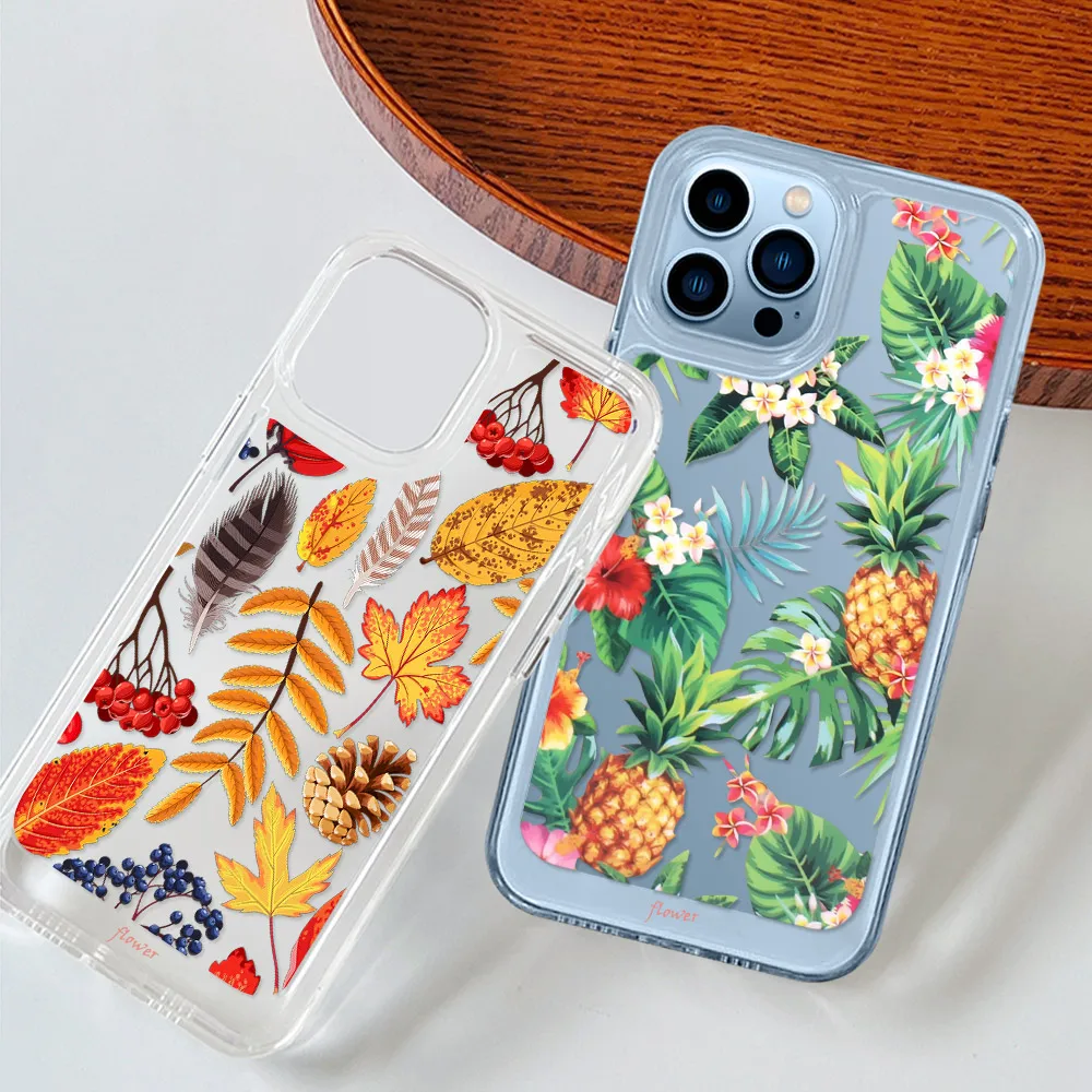 Flower Leaves Pineapple Case for Iphone 11 Pro Max 13 12 Mini XS X XR Protection Shell Transparent PC+TPU Hard Fundas Cover
Flower Leaves Pineapple Case for Iphone 11 Pro Max 13 12 Mini XS X XR Protection Shell Transparent PC+TPU Hard Fundas Cover