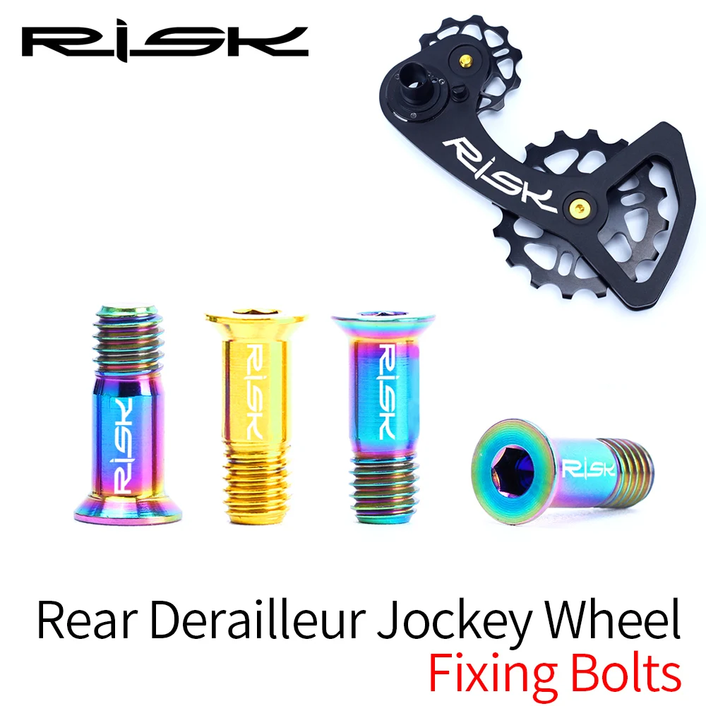 RISK Titanium Alloy Bicycle Rear Derailleur Pulley Jockey Wheel Guide Bolts Derailleur Fixing Screws M5x14.2mm for MTB Road Bike
RISK Titanium Alloy Bicycle Rear Derailleur Pulley Jockey Wheel Guide Bolts Derailleur Fixing Screws M5x14.2mm for MTB Road Bike