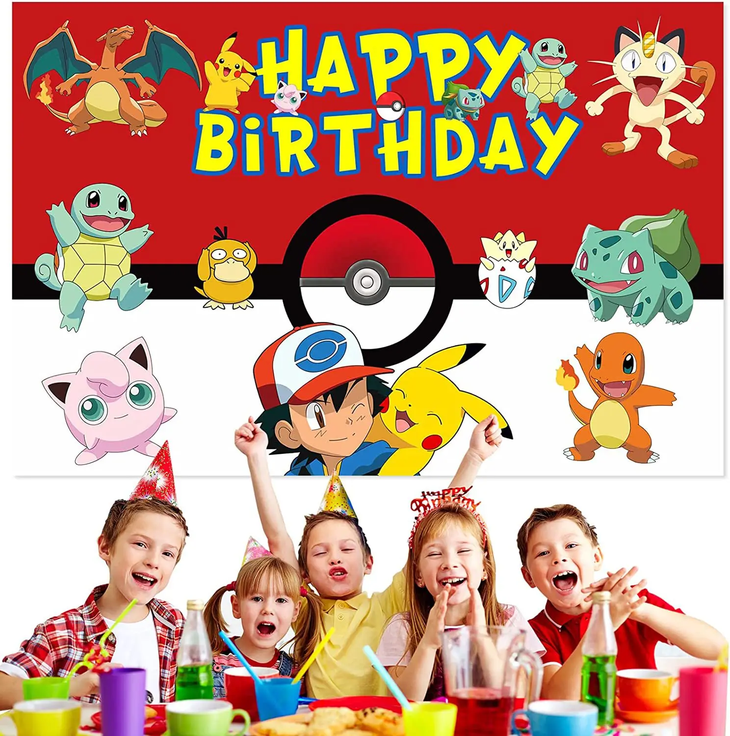 NEW Pokemon birthday banner hanging cloth birthday party decorations Pikachu birthday background cloth photo props
NEW Pokemon birthday banner hanging cloth birthday party decorations Pikachu birthday background cloth photo props