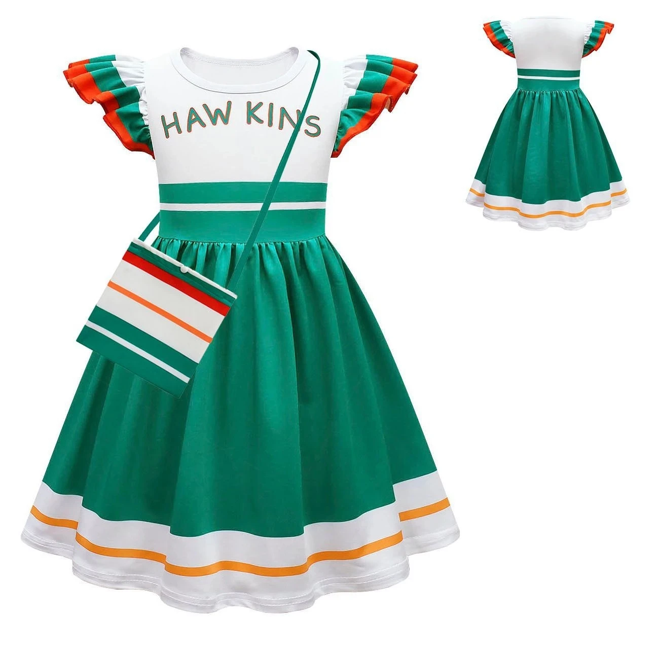 Summer Girls Cosplay Cartoon Costume Stranger Things Dress Kids Short Sleeve Princess Dress Up Child Birthday Party Clothing+Bag
Summer Girls Cosplay Cartoon Costume Stranger Things Dress Kids Short Sleeve Princess Dress Up Child Birthday Party Clothing+Bag