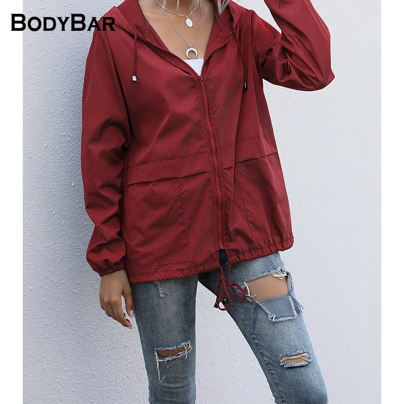 

Warm Trench Raincoat Spring Autumn Women Hooded Solid Color Trenches Jacket For Ladies High Quality New Style Zipper Clothes 3XL
