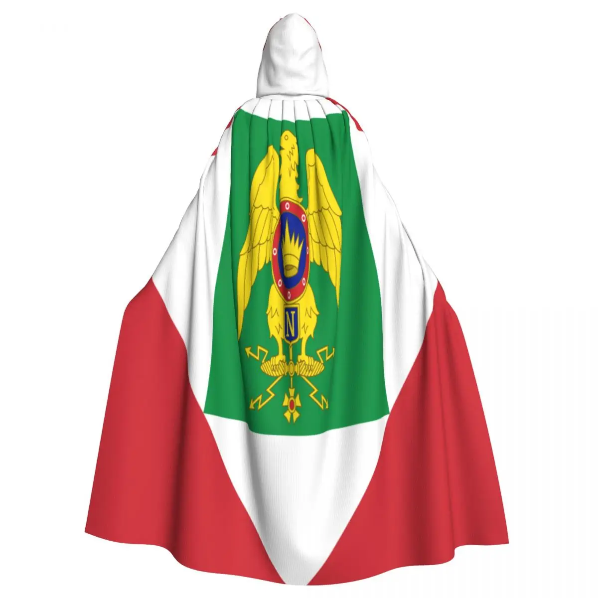 

Hooded Cloak Unisex Cloak with Hood Flag Of The Napoleonic Kingdom Of Italy Cloak Vampire Witch Cape Cosplay Costume