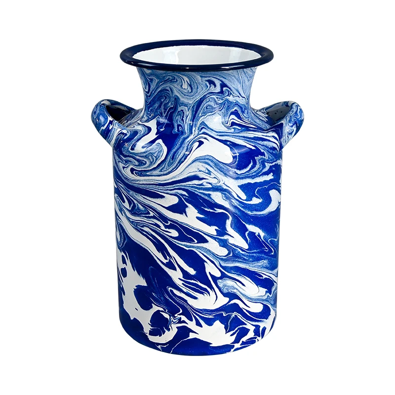 Hanging Enamel Milk Pot Chic Vase French Style Planter Basket Flower Vase For Home Garden Decoration Farmhouse Vase 
Hanging Enamel Milk Pot Chic Vase French Style Planter Basket Flower Vase For Home Garden Decoration Farmhouse Vase