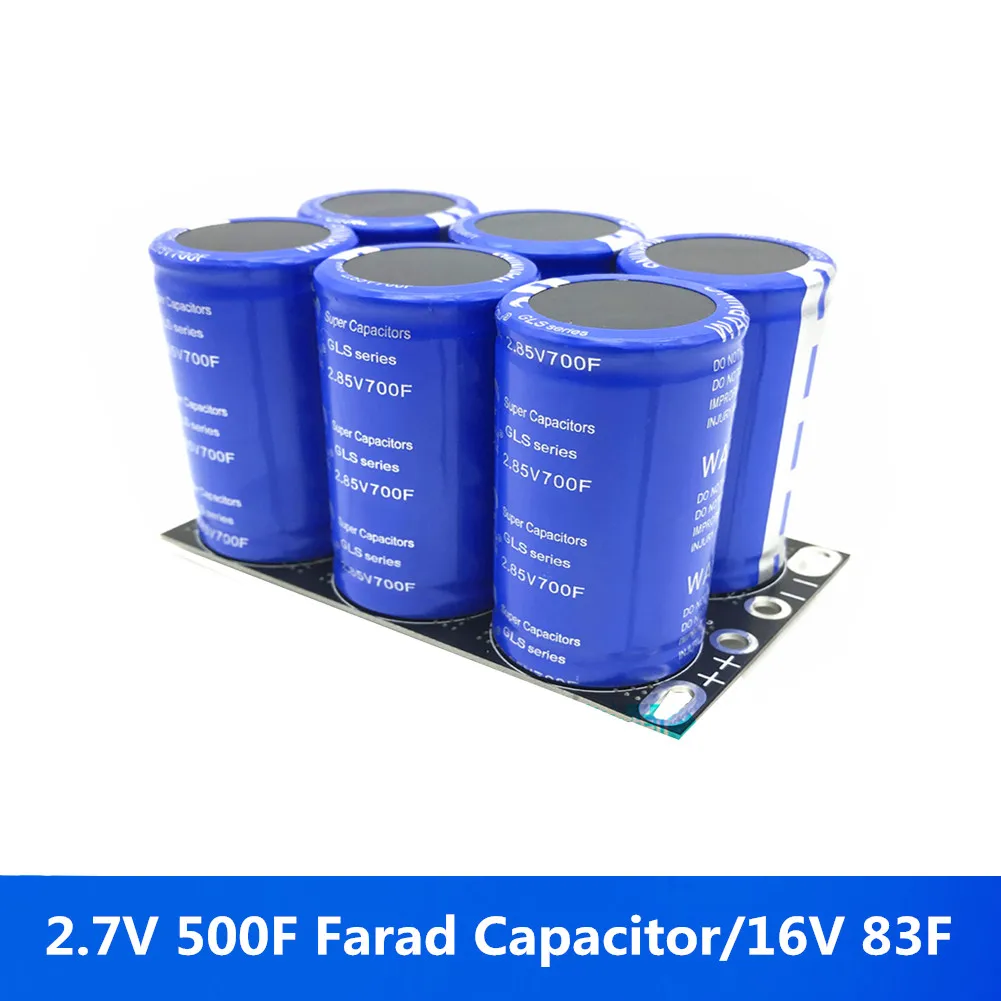2.7V 500F Double Row Farad Capacitor Super Capacitor 16V 83F Automotive Super Farad Capacitor Module with Protector
2.7V 500F Double Row Farad Capacitor Super Capacitor 16V 83F Automotive Super Farad Capacitor Module with Protector