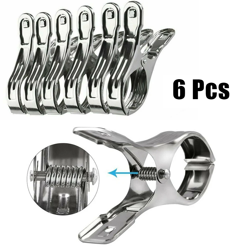 6pcs Stainless Steel Clips Large Beach Towel Clips Multipurpose Clothespins Household Clothes Quilt Hanger Windproof Fixing
6pcs Stainless Steel Clips Large Beach Towel Clips Multipurpose Clothespins Household Clothes Quilt Hanger Windproof Fixing