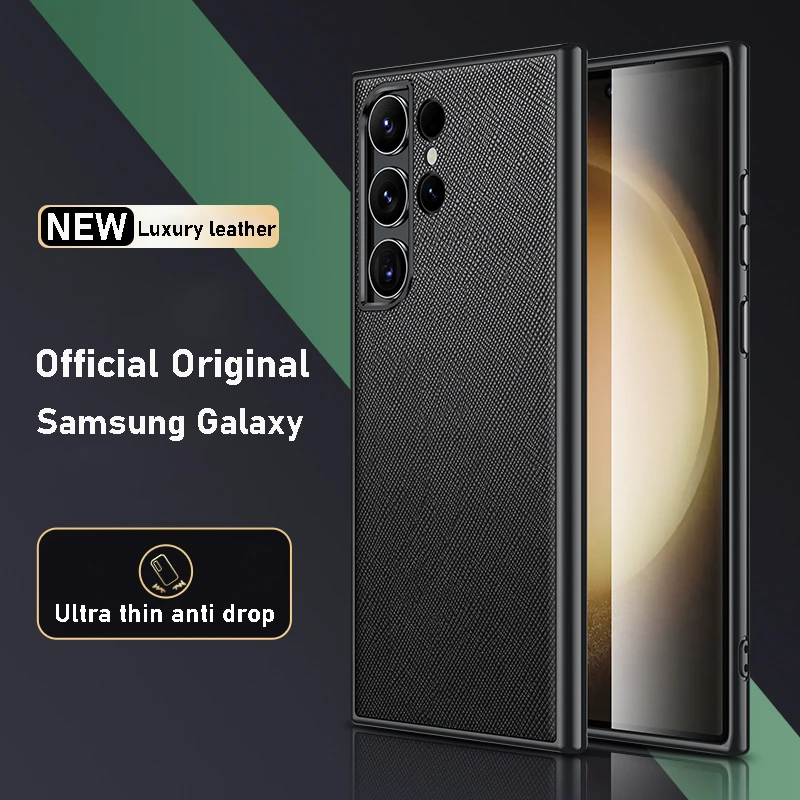 For Samsung Galaxy S23 S22 Ultra Case Luxury leather Metal camera lens electroplating Fall prevention Ultrathin protective cover
For Samsung Galaxy S23 S22 Ultra Case Luxury leather Metal camera lens electroplating Fall prevention Ultrathin protective cover