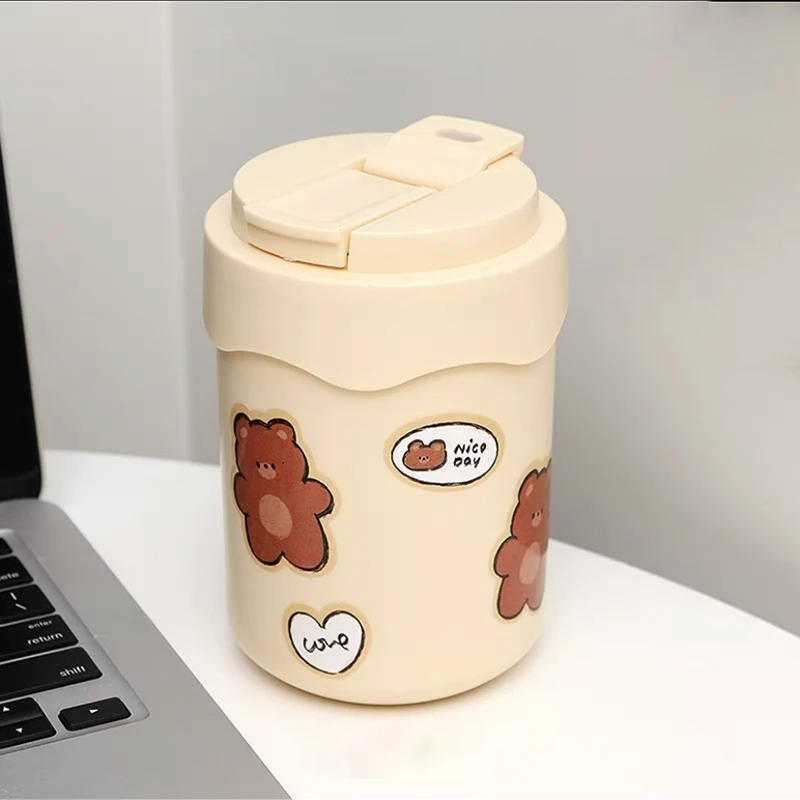 Kawaii Bear Thermal For Hot And Cold Drinks Straw Coffee Cup Cute 350/450ml Stainless Steel Themos Mug Travel Water Tea Bottle
Kawaii Bear Thermal For Hot And Cold Drinks Straw Coffee Cup Cute 350/450ml Stainless Steel Themos Mug Travel Water Tea Bottle