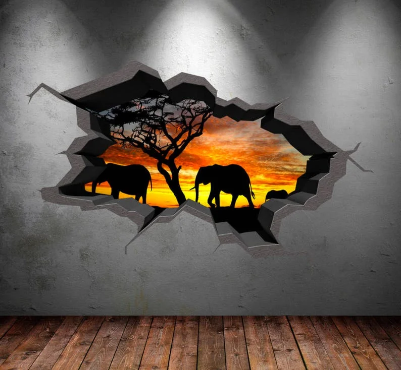 ELEPHANTS WALL DECAL, Wild Animals Stickers, Safari Wall Decal, 3d Room Mural, Graphic Wall Decal, Elephants Lover Gift, Safari
ELEPHANTS WALL DECAL, Wild Animals Stickers, Safari Wall Decal, 3d Room Mural, Graphic Wall Decal, Elephants Lover Gift, Safari