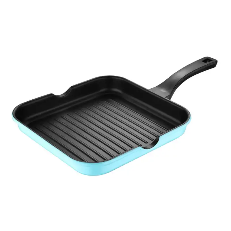 

Retro by Bergner - 11" Non Stick Cast Aluminum Grill Pan, 11 Inches, Blue Kitchen Accessories