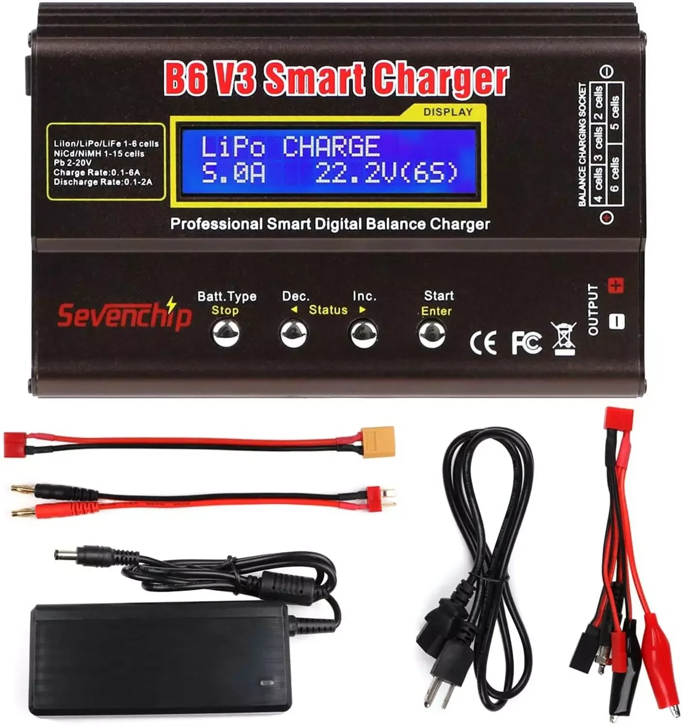 2023APBLP iMAX B6 80W 6A Battery Charger Lipo NiMh Li-ion Ni-Cd Digital RC Balance Charger Lipro Charger Discharger + 15V 6A Ada
2023APBLP iMAX B6 80W 6A Battery Charger Lipo NiMh Li-ion Ni-Cd Digital RC Balance Charger Lipro Charger Discharger + 15V 6A Ada
