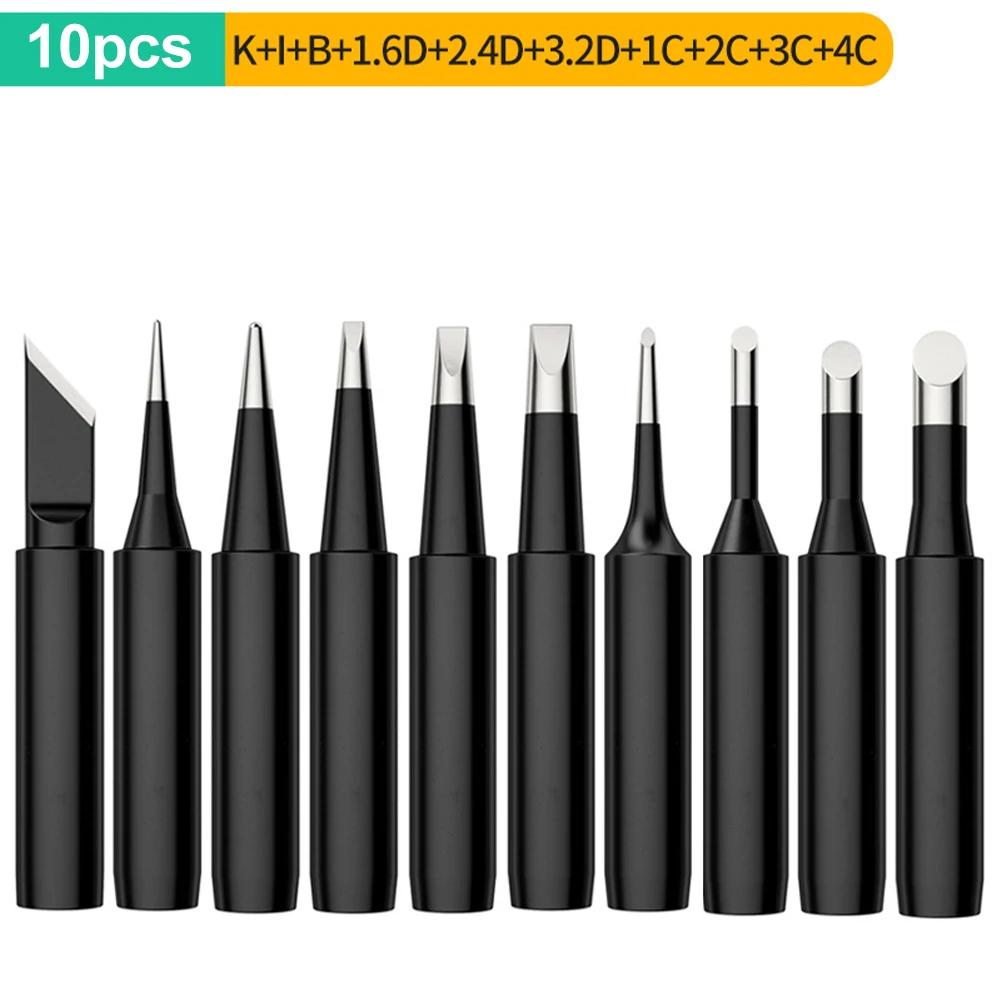 10pcs 900M Soldering Iron Tips Set Internal Heated Solder Head Lead-free Electric Welding Tip K+I+B+1.6D+2.4D+3.2D+1C+2C+3C+4C
10pcs 900M Soldering Iron Tips Set Internal Heated Solder Head Lead-free Electric Welding Tip K+I+B+1.6D+2.4D+3.2D+1C+2C+3C+4C