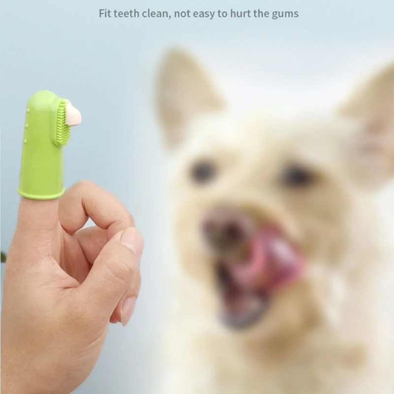 

Зубная щетка H55A для чистки зубов, щетка для пальцев с щетиной, двухсторонняя, для эффективного освежения дыхания домашних животных