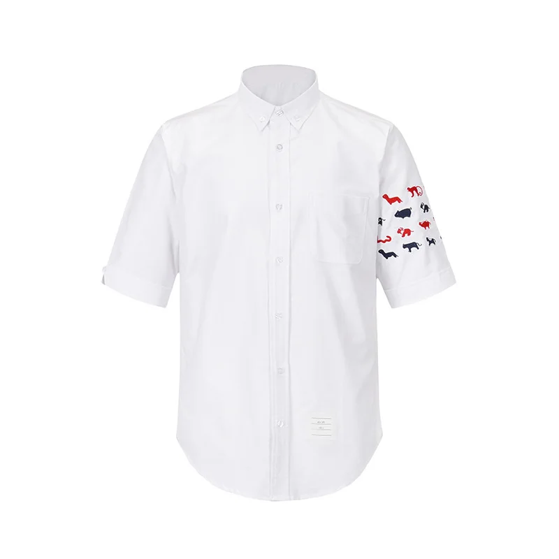 TB BROWIN Four-Bar Animals Embroidery Shirt Top Men's Clothing Poplin Slim Casual Short Sleeve Cotton Korean Fashion Blouses
TB BROWIN Four-Bar Animals Embroidery Shirt Top Men's Clothing Poplin Slim Casual Short Sleeve Cotton Korean Fashion Blouses