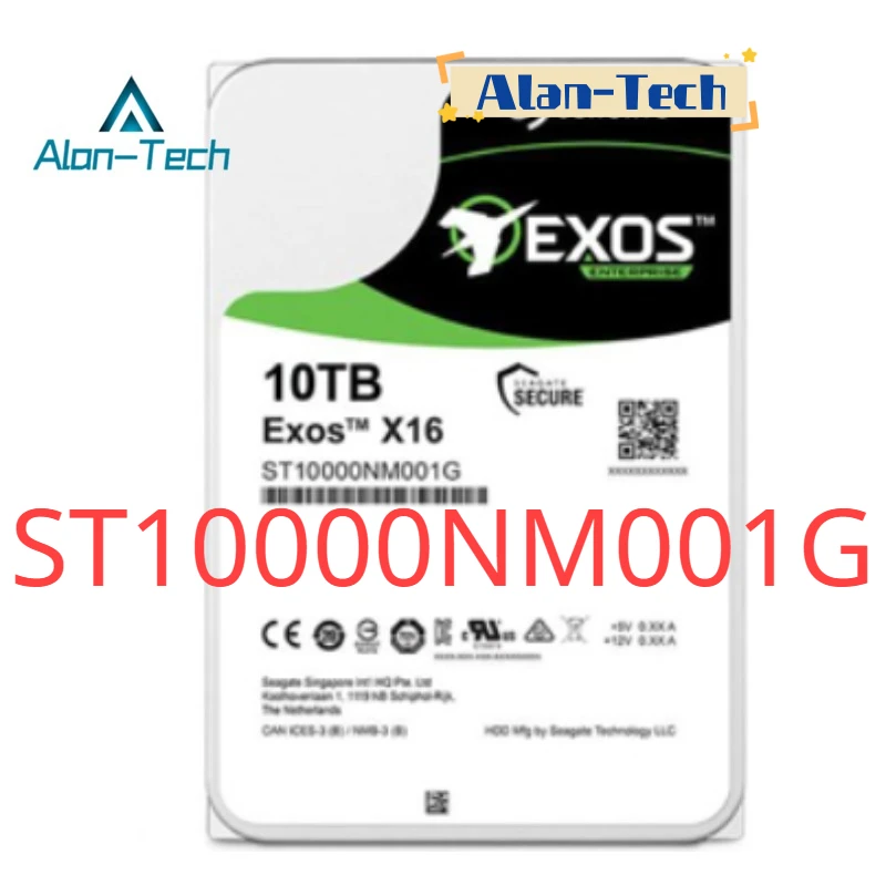 

Внутренний жесткий диск ST10000NM001G Exos X16 10 ТБ Enterprise HDD-3,5 дюйма 512e/4Kn SATA 6 Гб/с, 7200 об/мин, 256 Мб кэш-памяти,