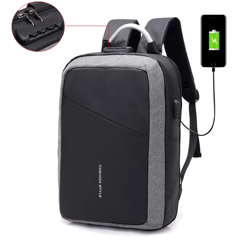 

Anti-theft USB charging men briefcase notebook bags business laptop backpack