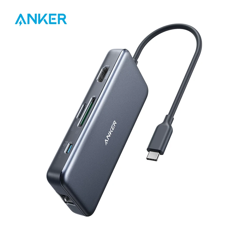 

Anker usb c hub Adapter PowerExpand+ 7-in-1 usb hub with 4K usb c to HDMI 60W Power Delivery 1Gbps Ethernet pc accessories