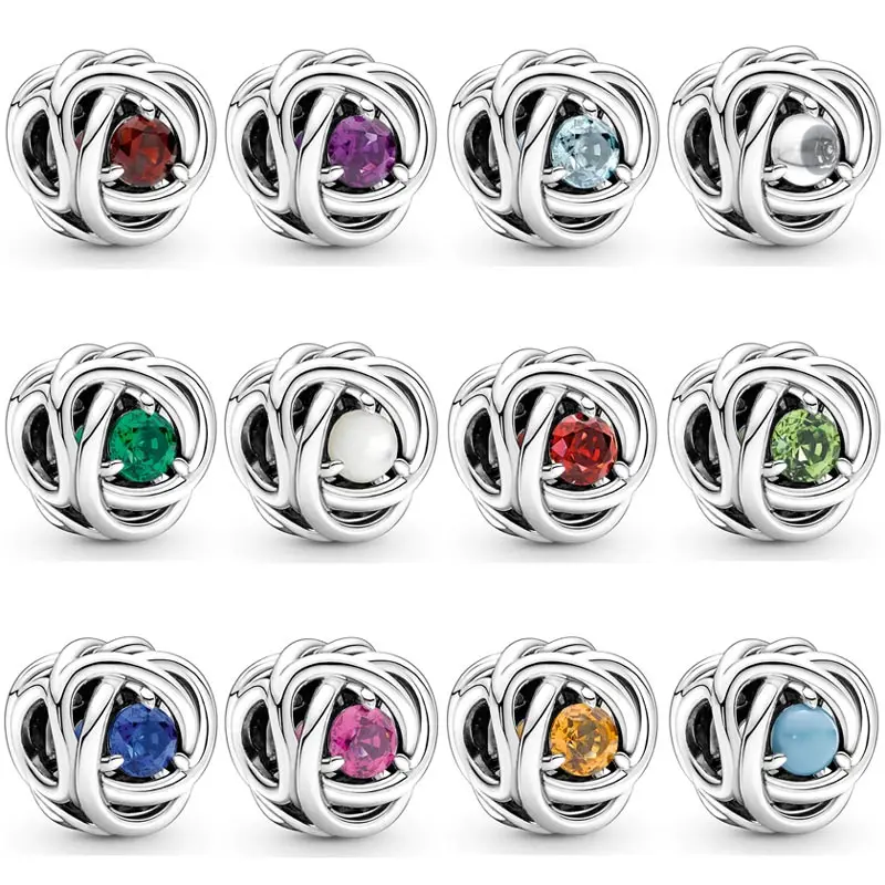 Original Month Signature Stone Eternity Circle Charm Fit Europe Bracelet Bangle 925 Sterling Silver Bead DIY Jewelry
Original Month Signature Stone Eternity Circle Charm Fit Europe Bracelet Bangle 925 Sterling Silver Bead DIY Jewelry